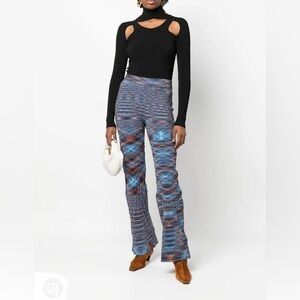 Jonathan Simkhai multicolored knitted flared trousers